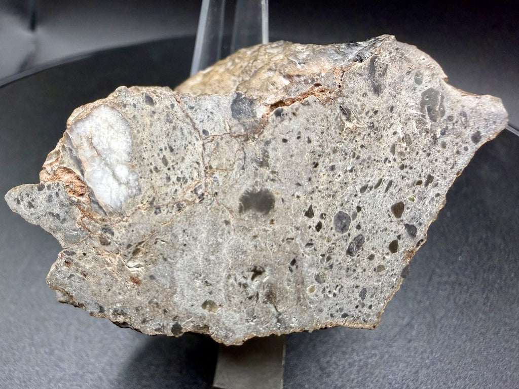 NEA 089 lunar meteorite, larger half, full mirror polished cut face, 59.15 g