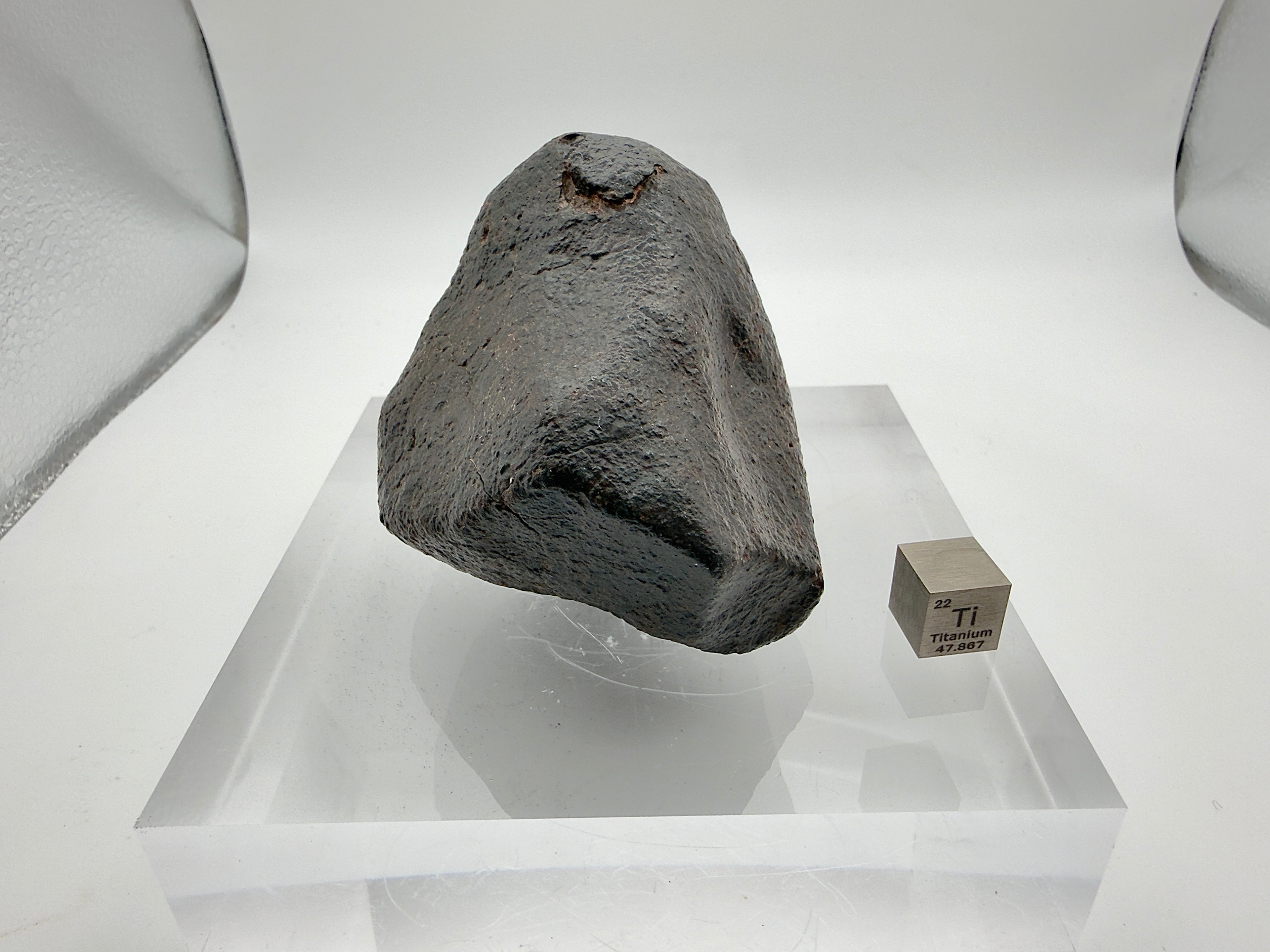 NWA XXX chondrite 313.16g -- fresh black fusion crust showing orientation flow patterns and surface regmaglypts
