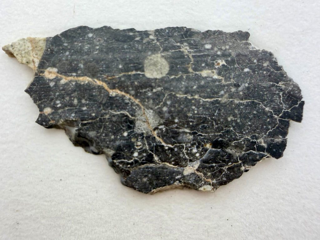 Rabt Sbayta 007 lunar meteorite 4.60g -- pale feldspathic matrix showing plagioclase-dominated highland composition