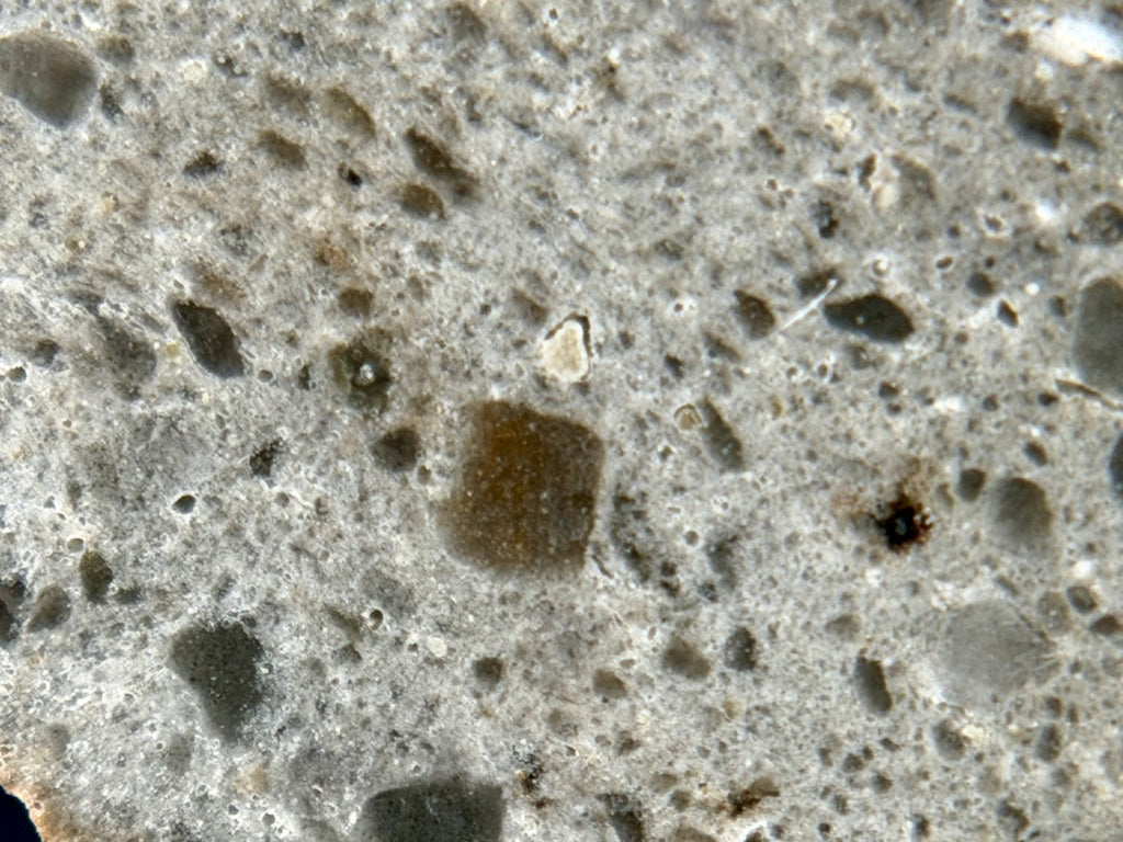Clast field set in vesicular crystallized melt, NEA 089 lunar meteorite, smaller half