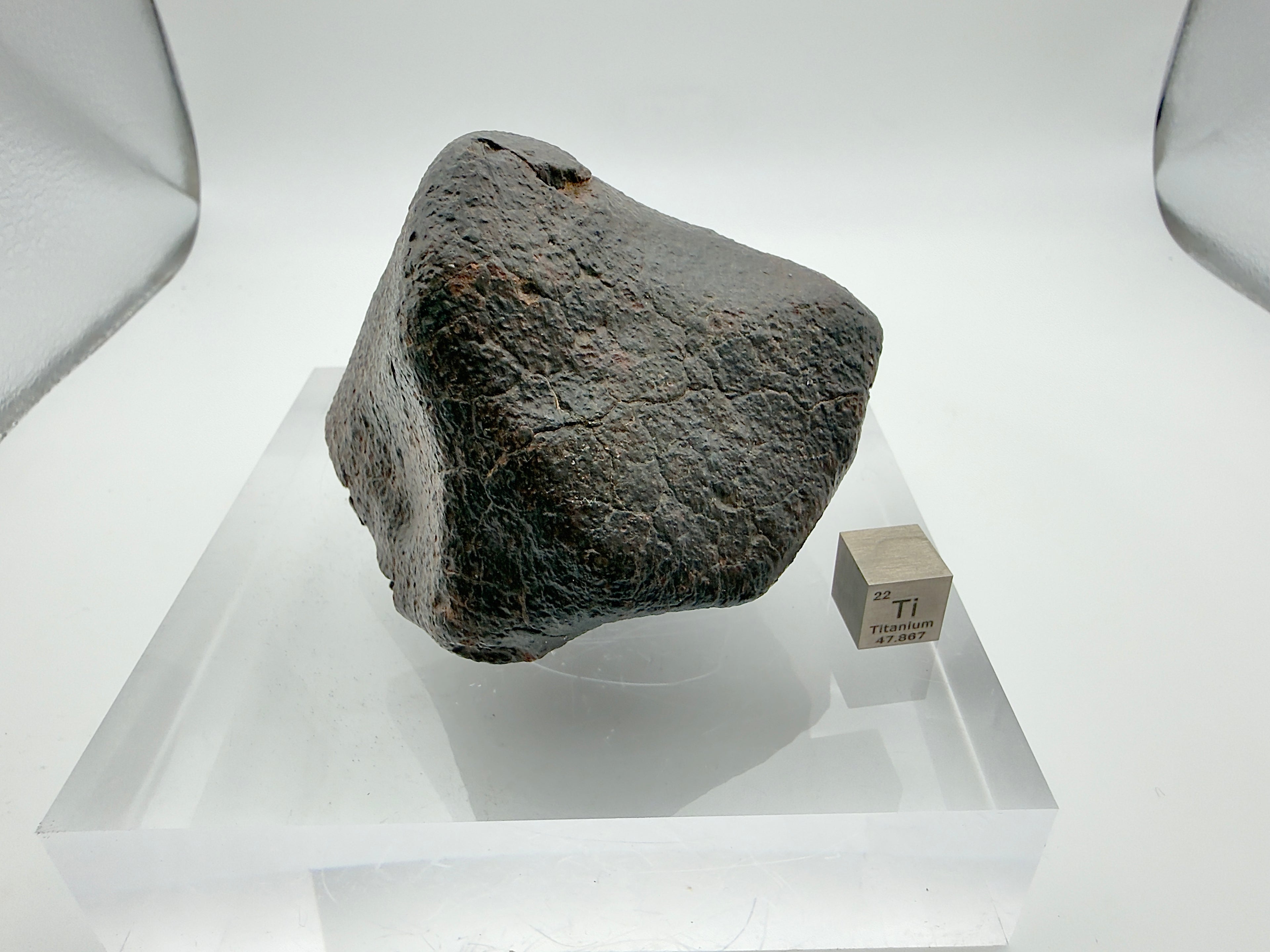 NWA XXX ordinary chondrite individual 313.16g, oriented with fusion crust window -- unclassified chondrite from Western Sahar