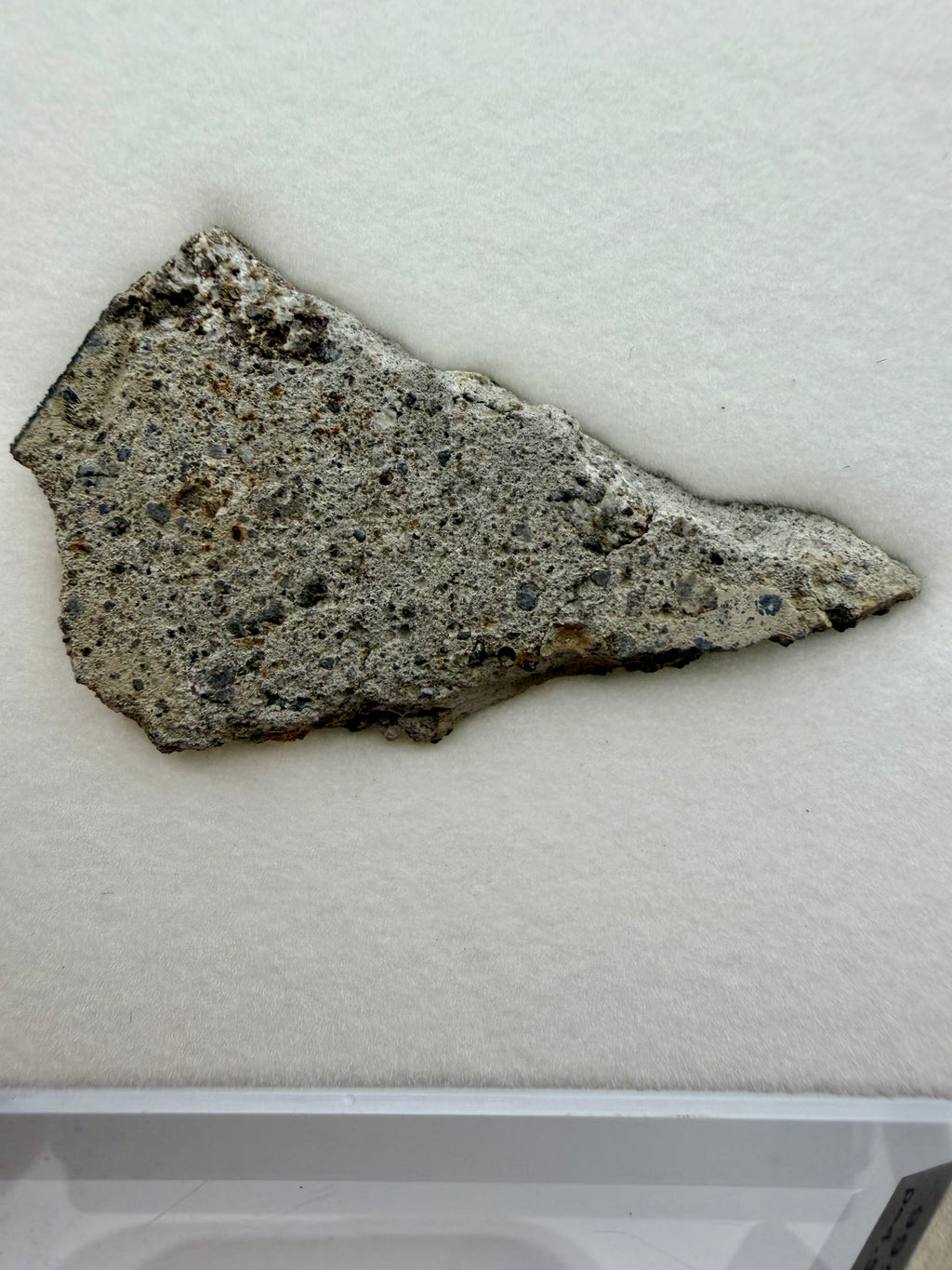 NWA 17708 howardite part slice 6.15g, sanded face -- HED achondrite from asteroid 4 Vesta, Treasure Coast Meteorite Co.