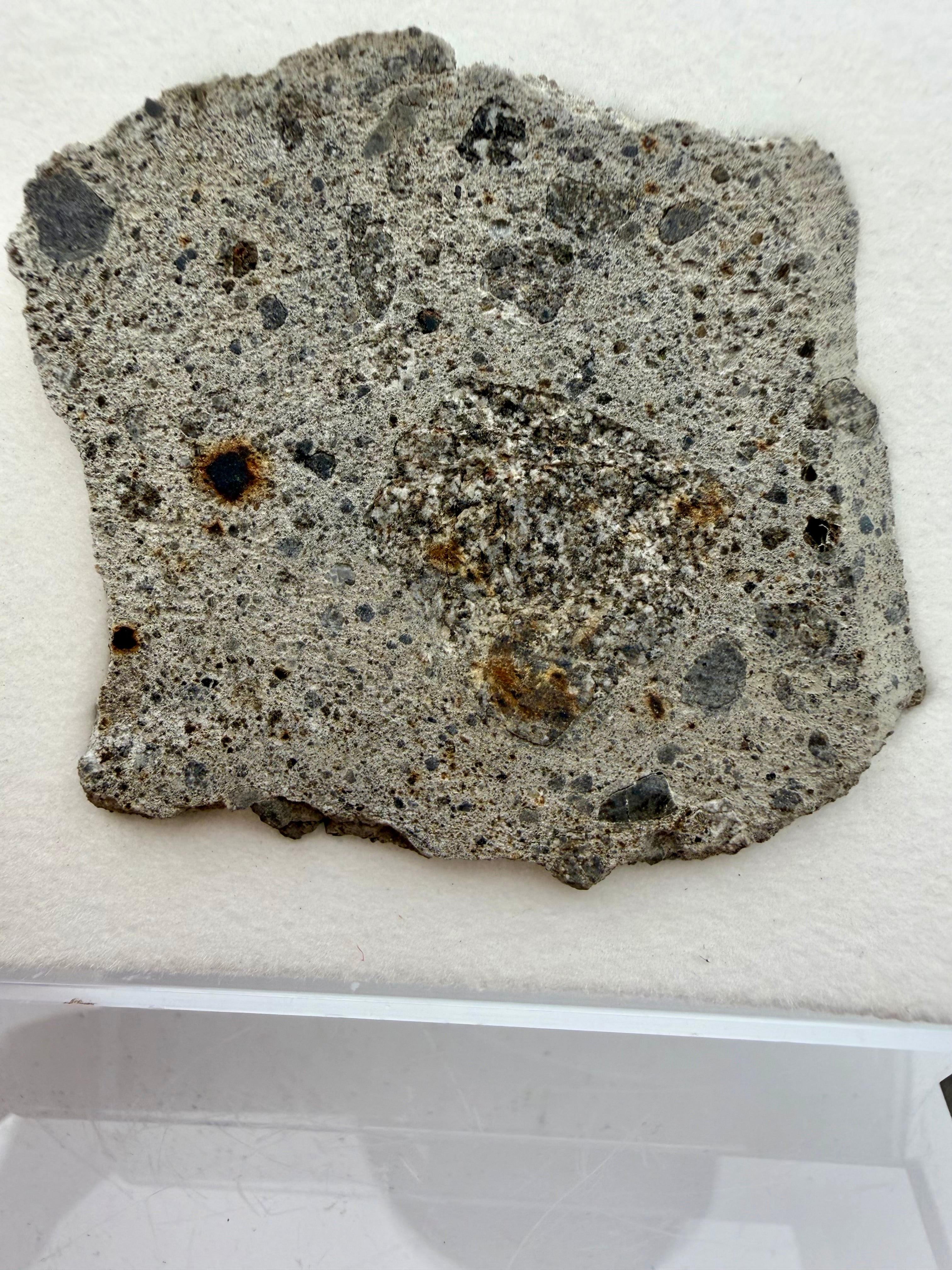 NWA 17708 howardite part slice 12.00g, fusion crust preserved -- HED achondrite from asteroid 4 Vesta, Treasure Coast Meteori