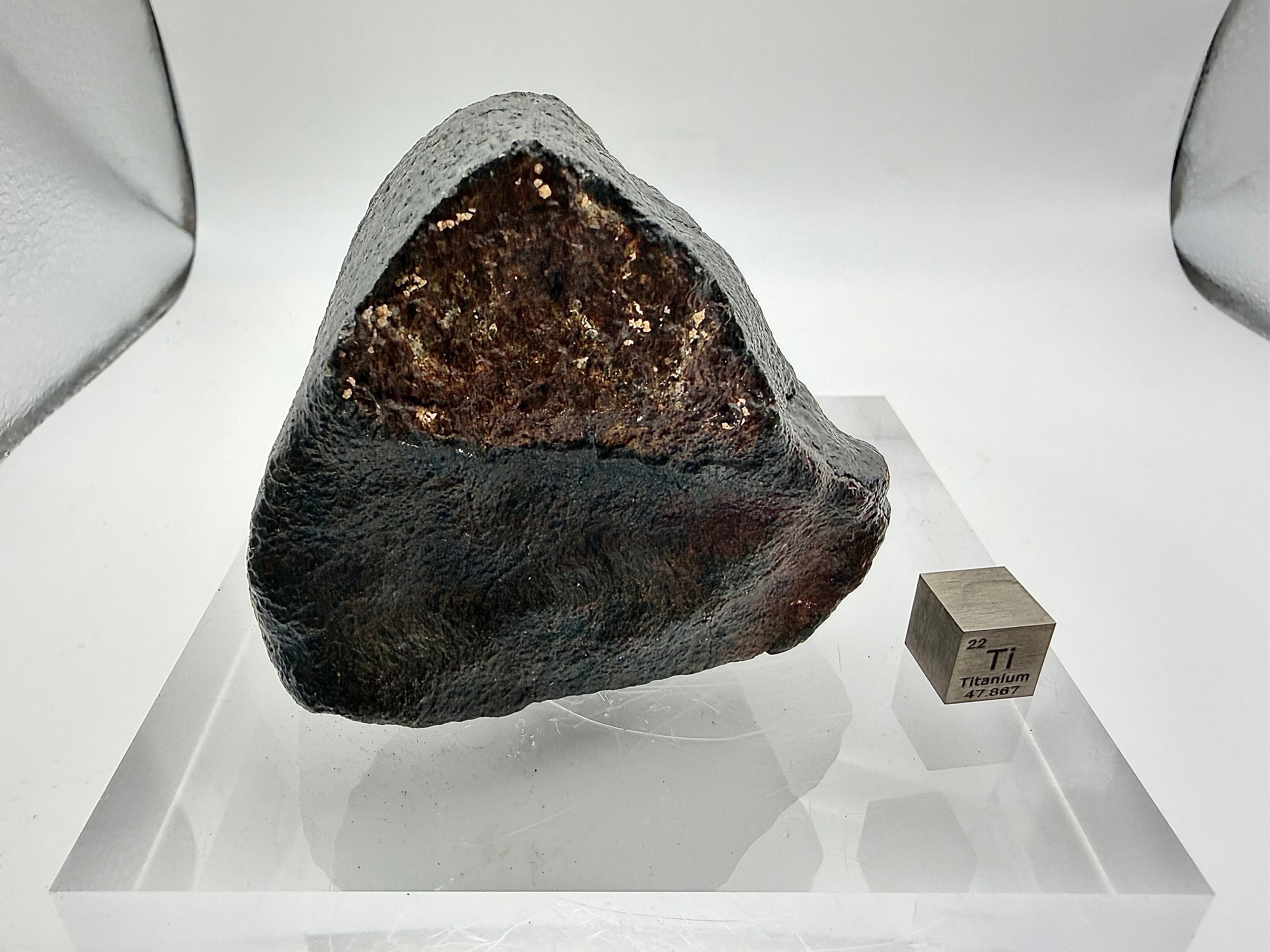 NWA XXX ordinary chondrite individual 316.40g, complete fusion crust -- oriented specimen from Western Sahara 2024, Treasure 