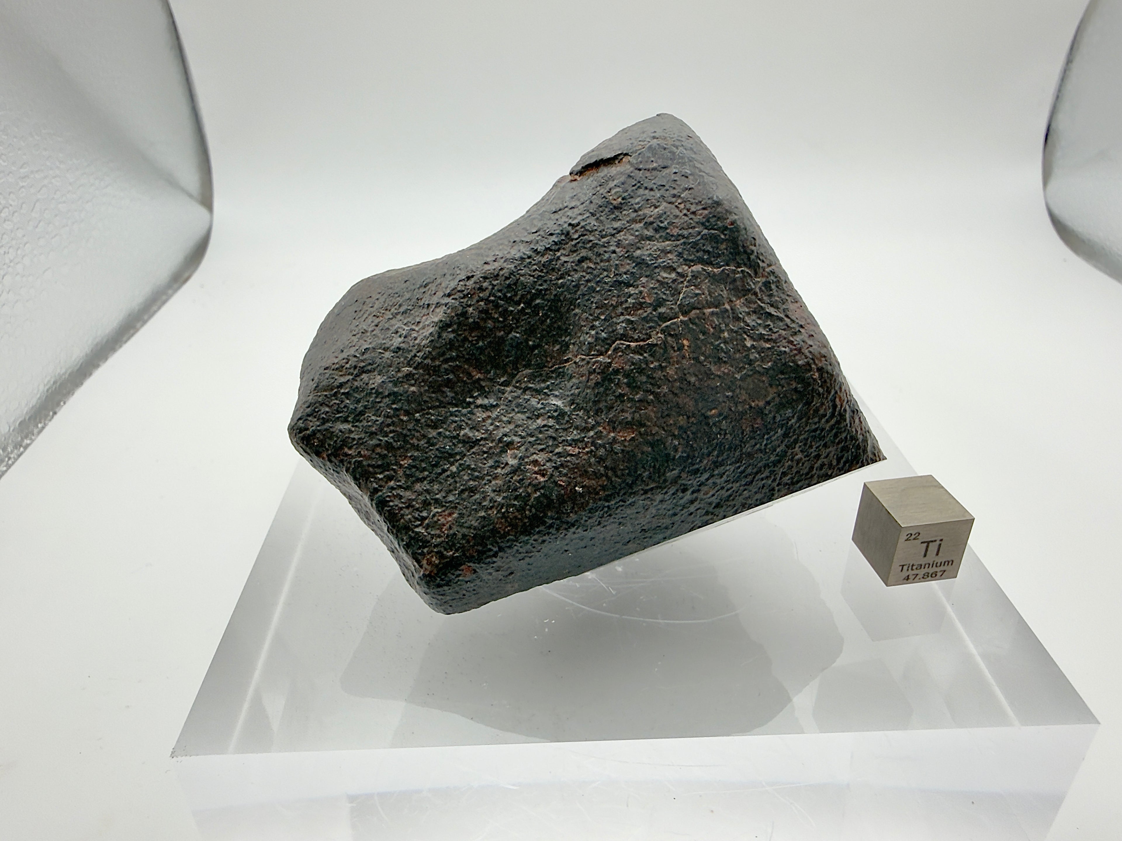 NWA XXX chondrite 313.16g -- polished window exposing internal chondrule-rich matrix and metal grains