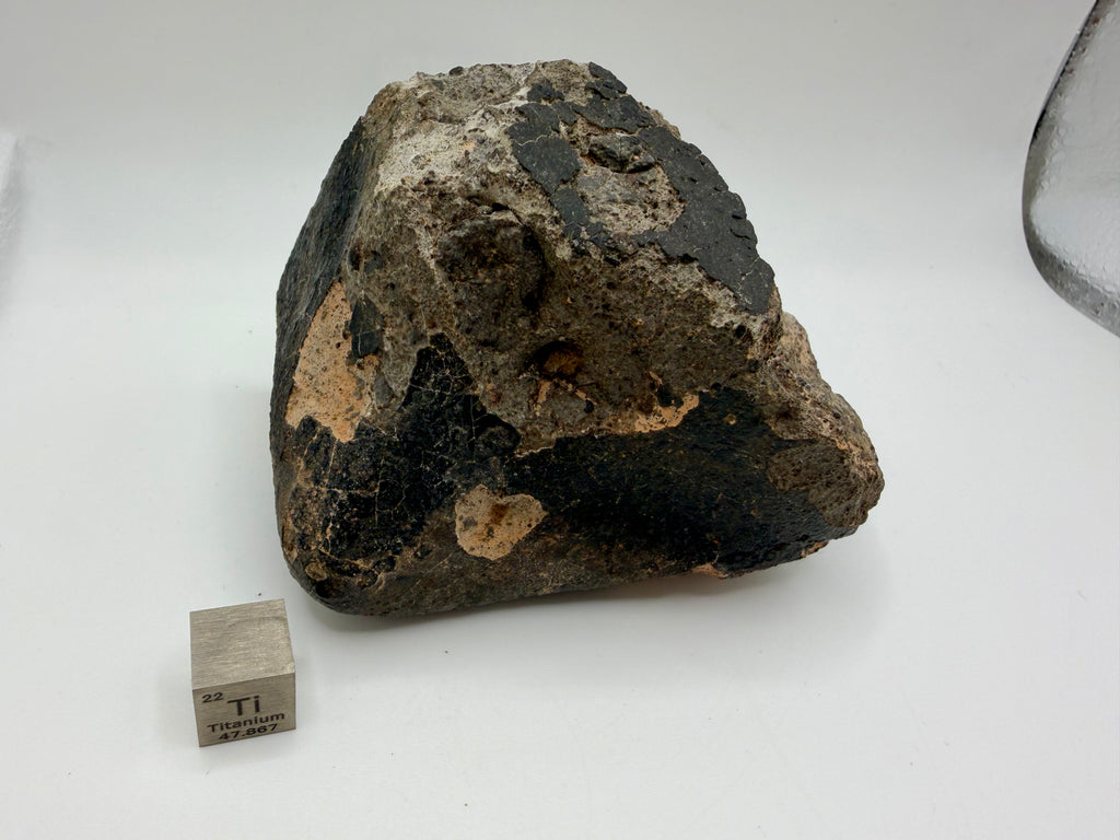 NWA 17708 howardite end cut 350.42g -- fusion crust flow patterns and thermal texture from atmospheric entry