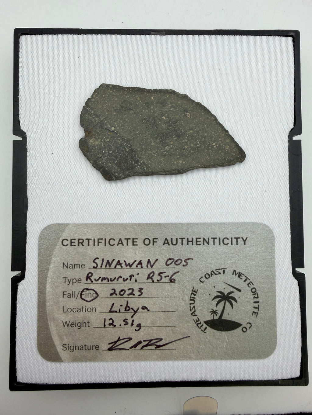 Sinawan 005 rumuruti R5-6 meteorite individual 12.51g -- rare R-chondrite with dual lithology zones, Treasure Coast Meteorite