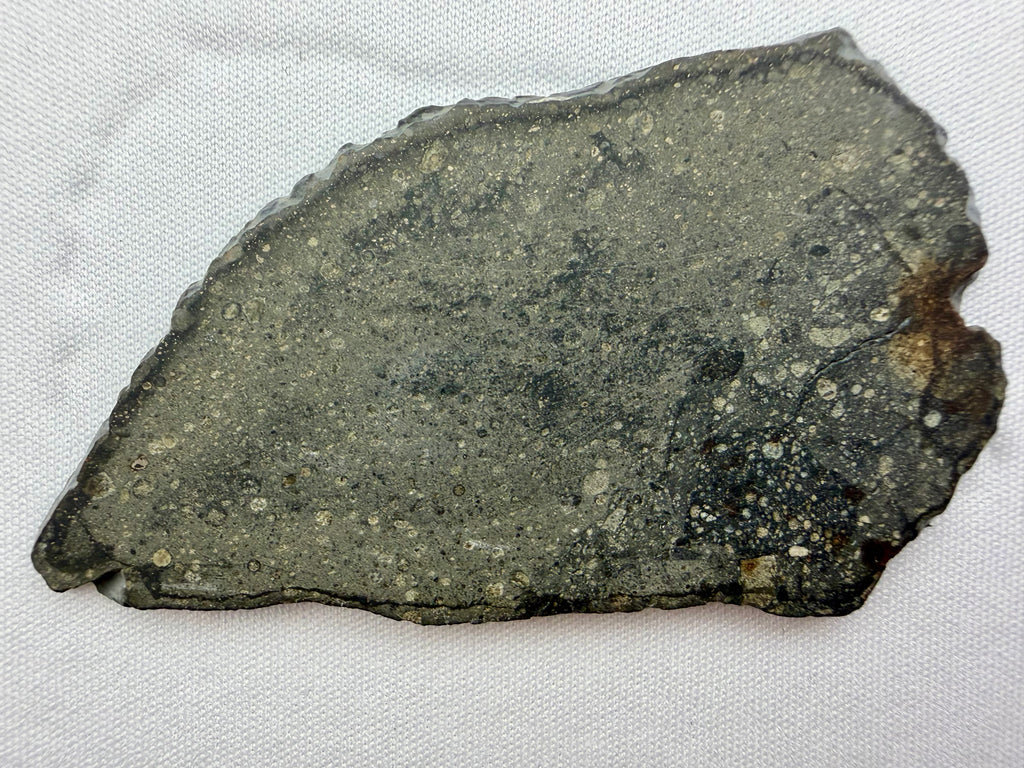 Sinawan 005 R-chondrite 12.51g -- chondrule outlines and matrix texture across dual metamorphic zones
