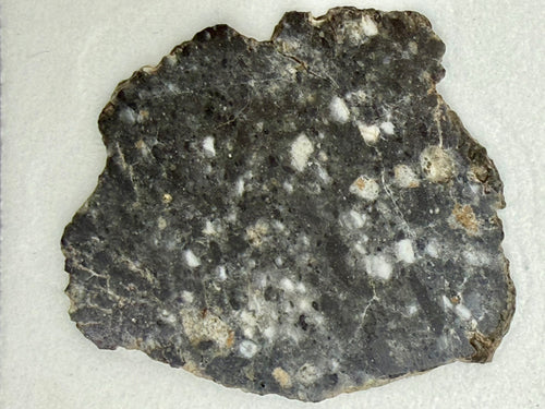 Bechar 003 lunar meteorite 4.75g -- feldspathic breccia texture showing plagioclase-rich clasts in impact-processed matrix