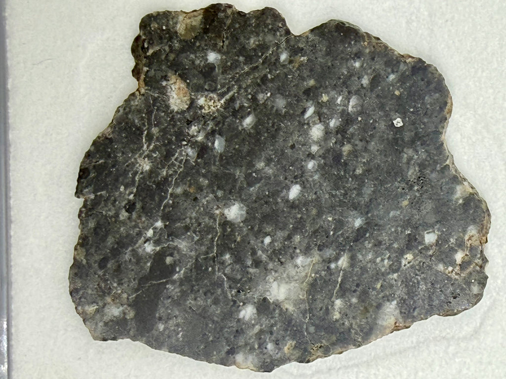 Bechar 003 Moon rock 4.75g -- complete cross-section of feldspathic breccia displaying full width of lunar highland material