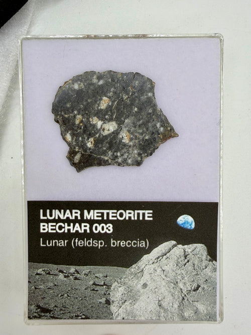 Bechar 003 lunar feldspathic breccia meteorite slice 3.63g, complete section -- Moon rock from highlands, Treasure Coast Mete