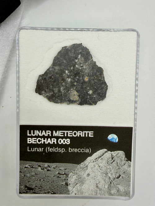 Bechar 003 lunar feldspathic breccia meteorite slice 3.19g, complete full slice -- Moon rock with angular clasts, Treasure Co