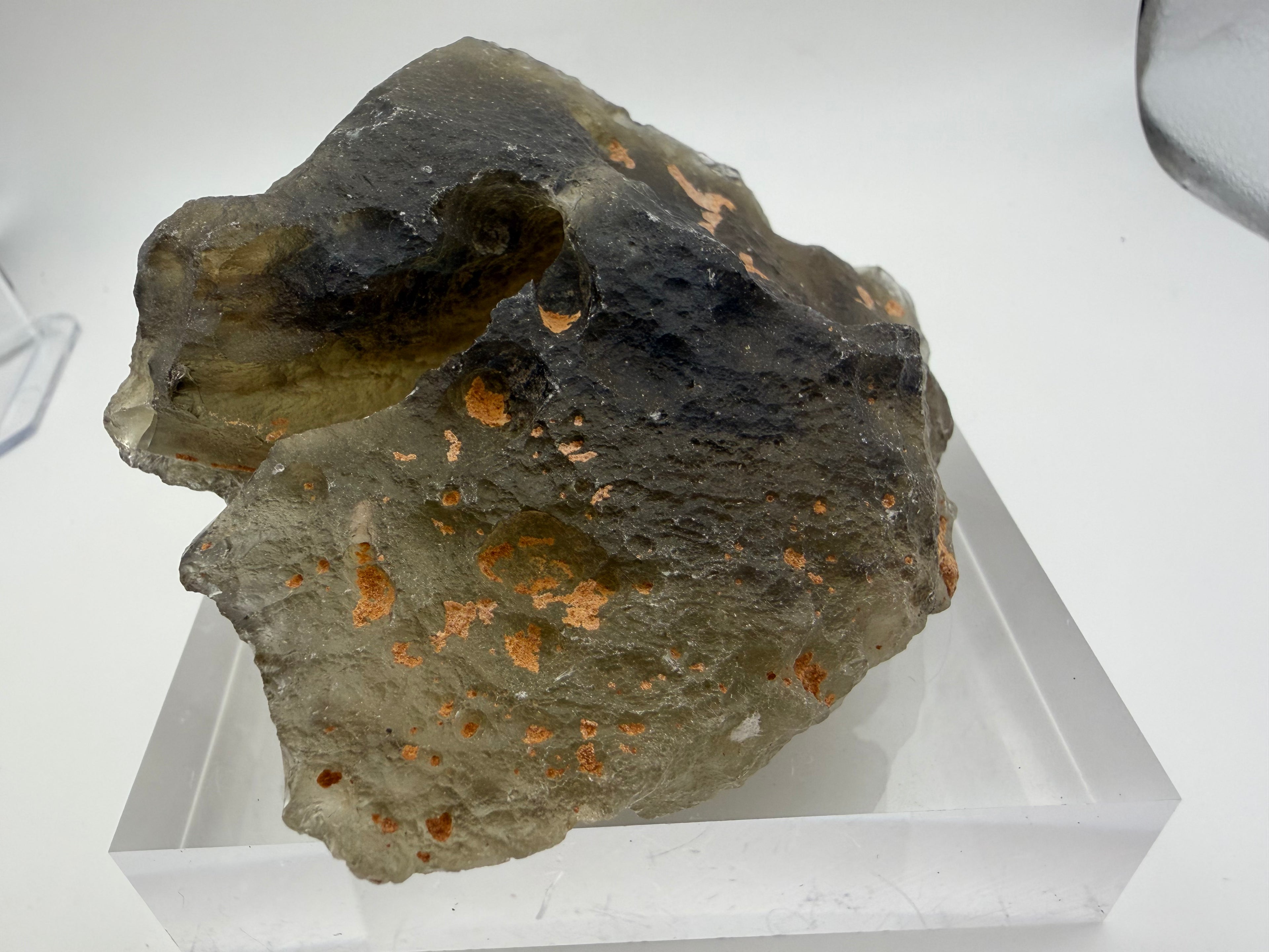 Libyan Desert Glass 353.18g -- surface topography showing impact glass formation characteristics