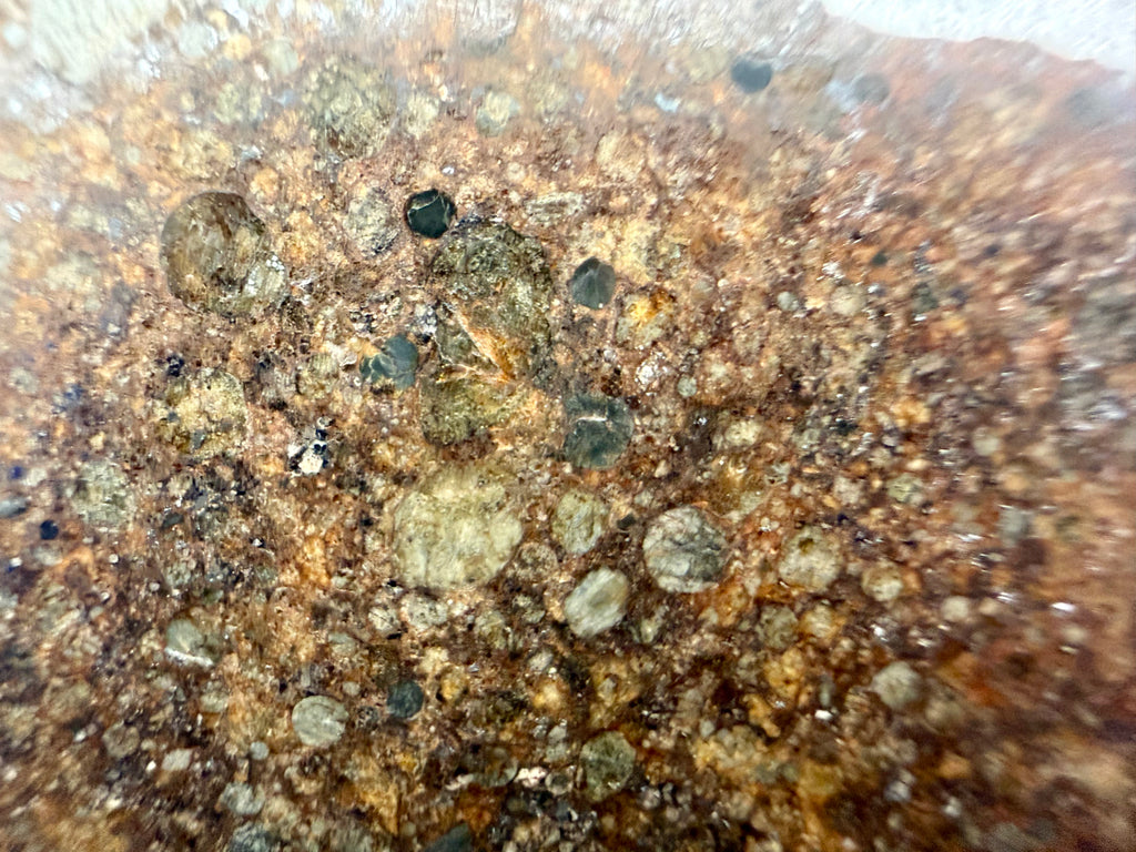 NWA 17496 L3 meteorite 21.75g -- close view of preserved chondrules and metal grains distributed through matrix