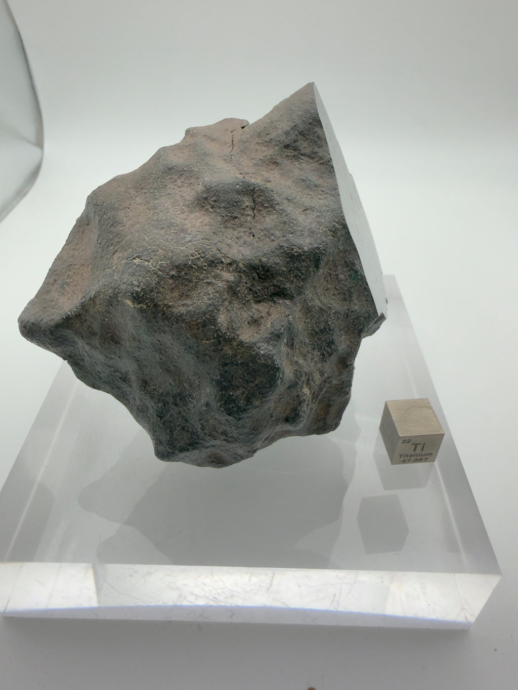 NWA 17919 chondrite 488.00g -- close view of mirror polish revealing silicate matrix and dispersed metal phase