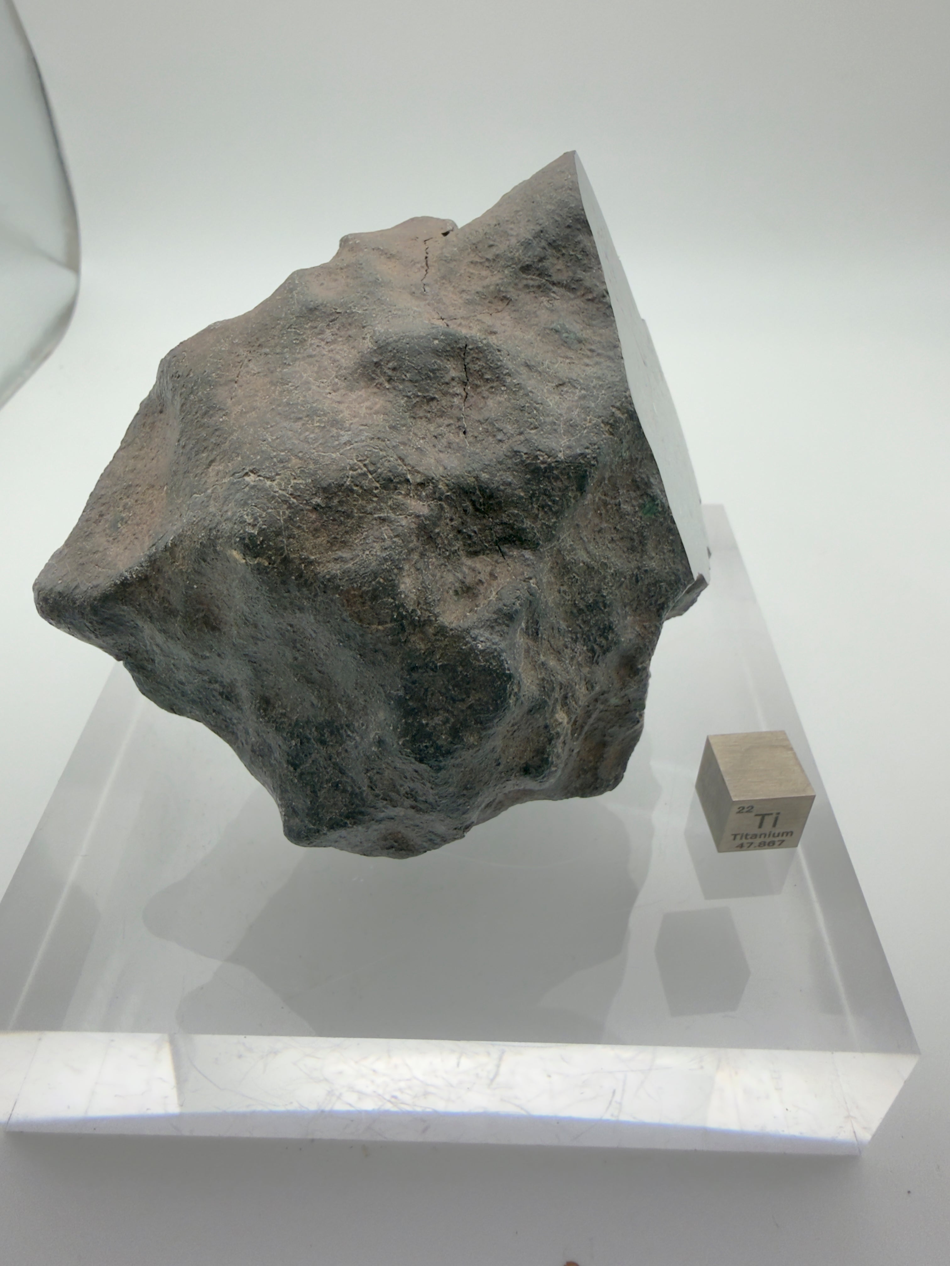 NWA 17919 chondrite 488.00g -- close view of mirror polish revealing silicate matrix and dispersed metal phase