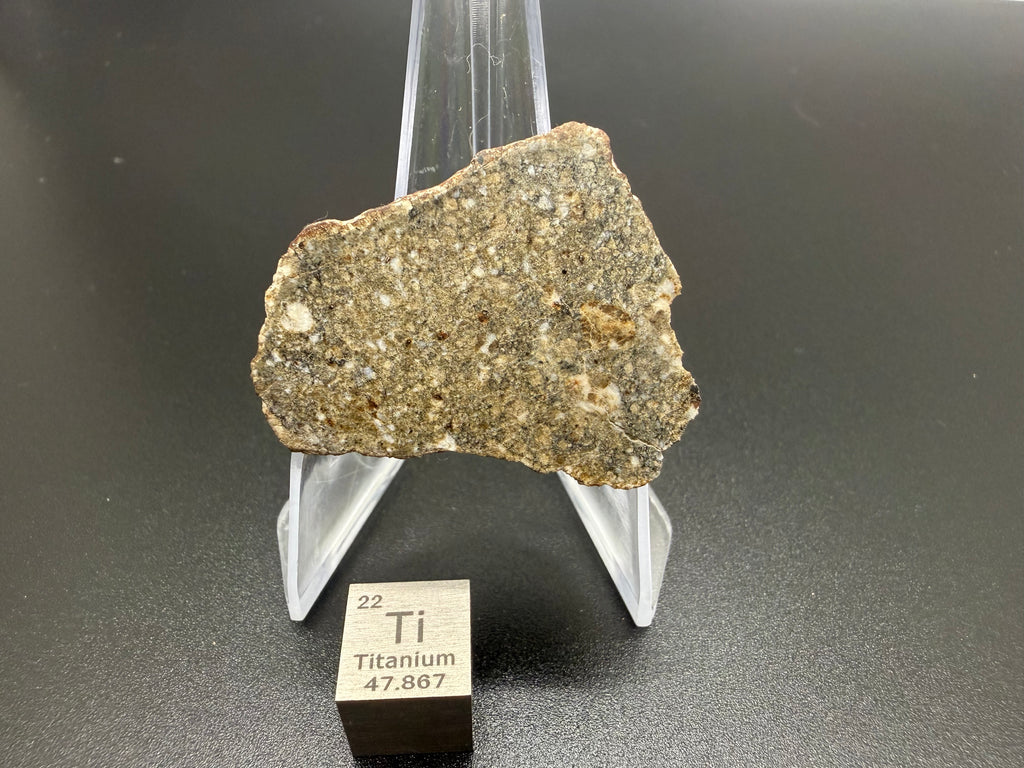 NWA 17918 diogenite-pm meteorite end cut 13.33g, polished -- HED achondrite from asteroid 4 Vesta, Treasure Coast Meteorite C