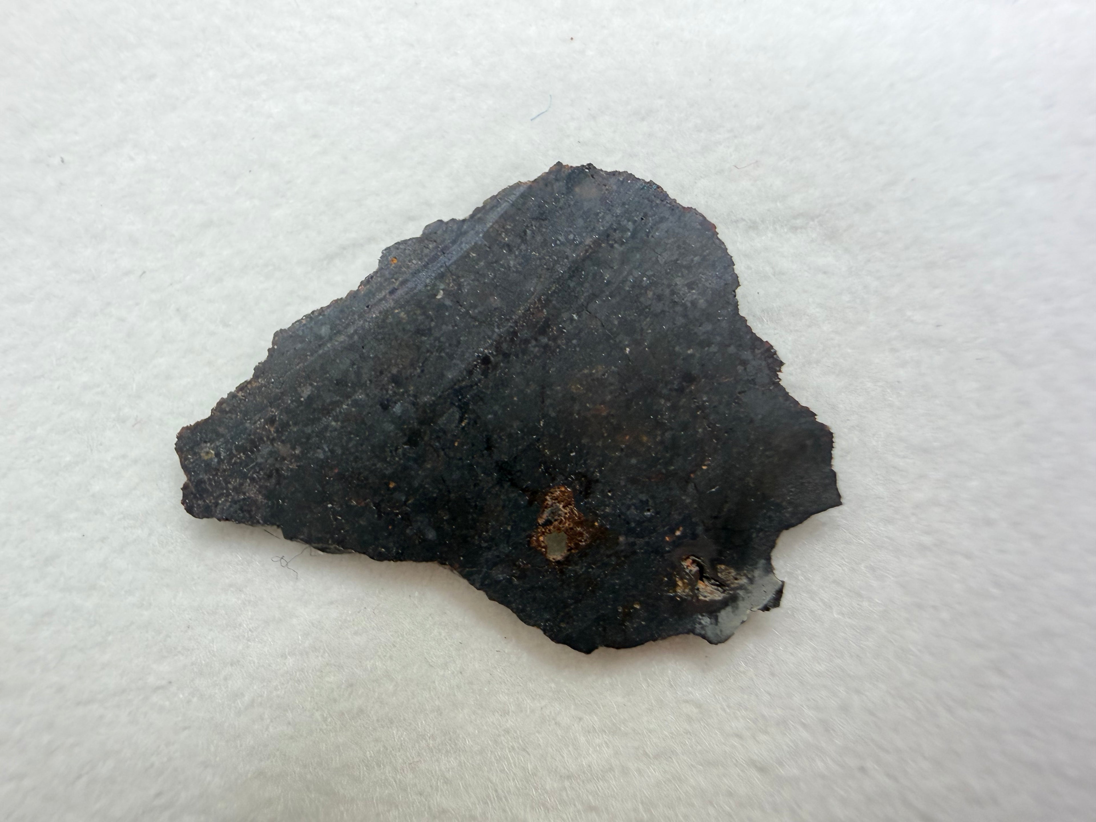 macro shot of meteorite front side