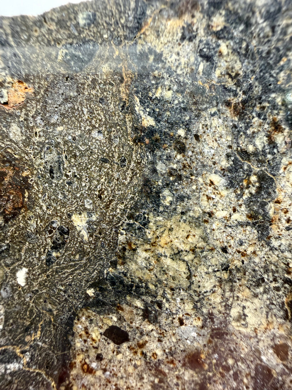 NWA 18048 eucrite meteorite 133.72g -- flow textures in matrix material between clast fragments