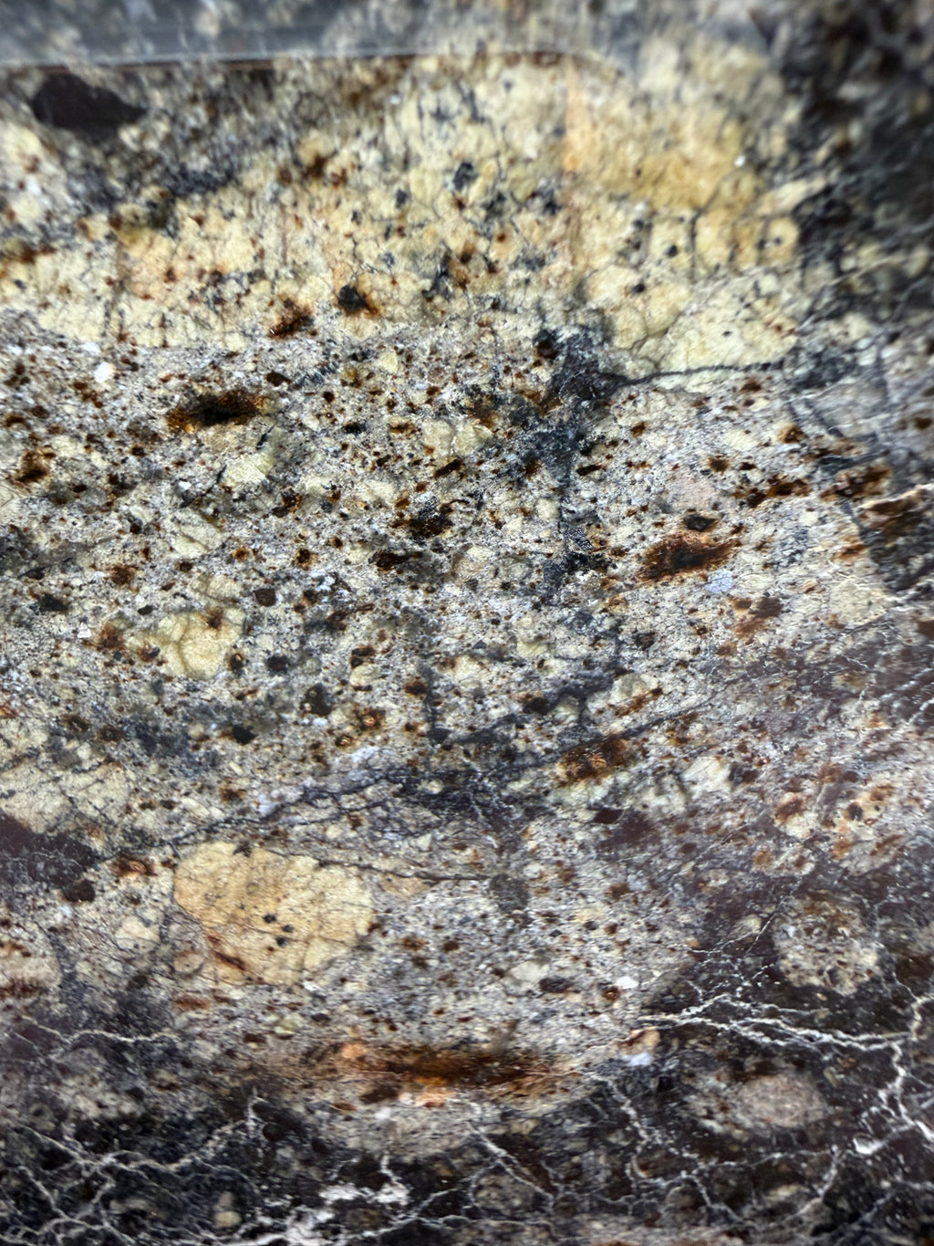 NWA 18048 eucrite meteorite 128.81g -- mixed lithologies from Vesta's basaltic crust in polymict breccia