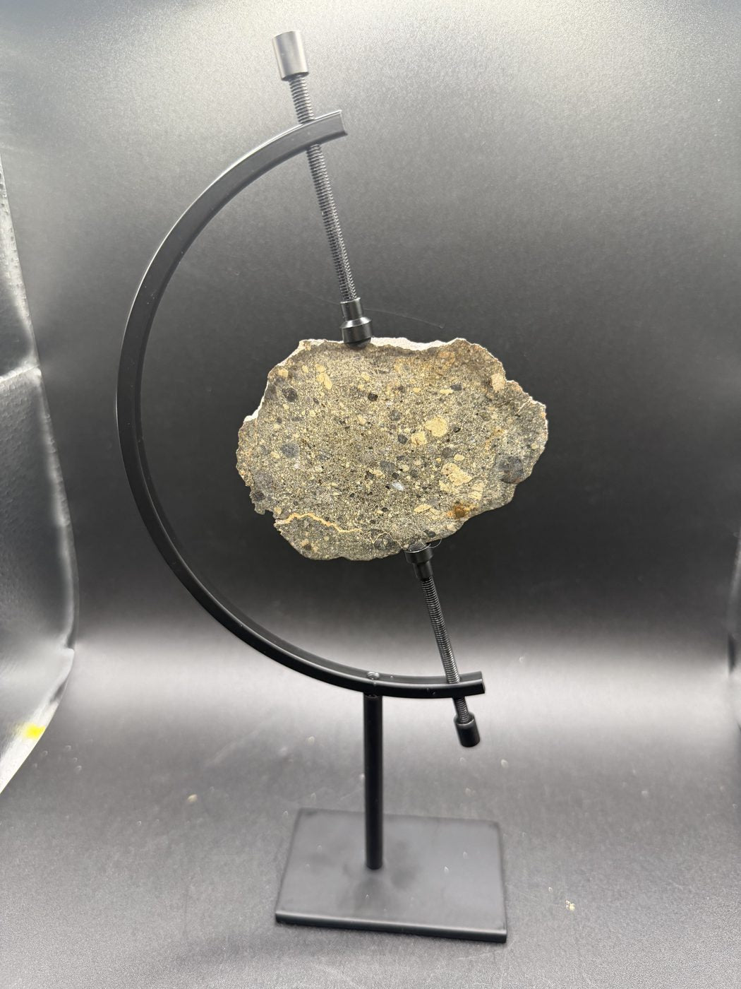 Caliper Display Stand for Meteorites and Specimens, Black Metal, Small or Large