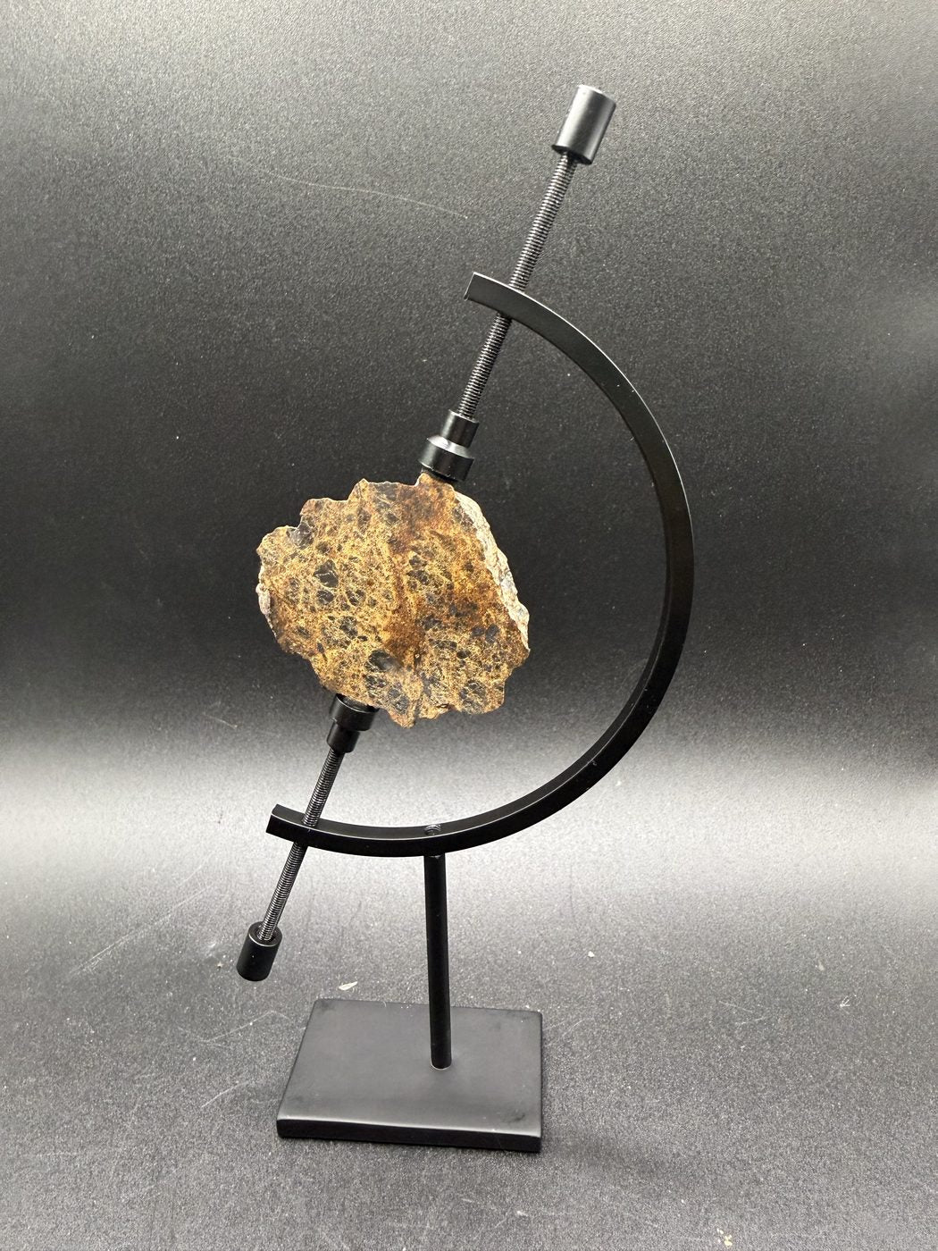 Caliper Display Stand for Meteorites and Specimens, Black Metal, Small or Large