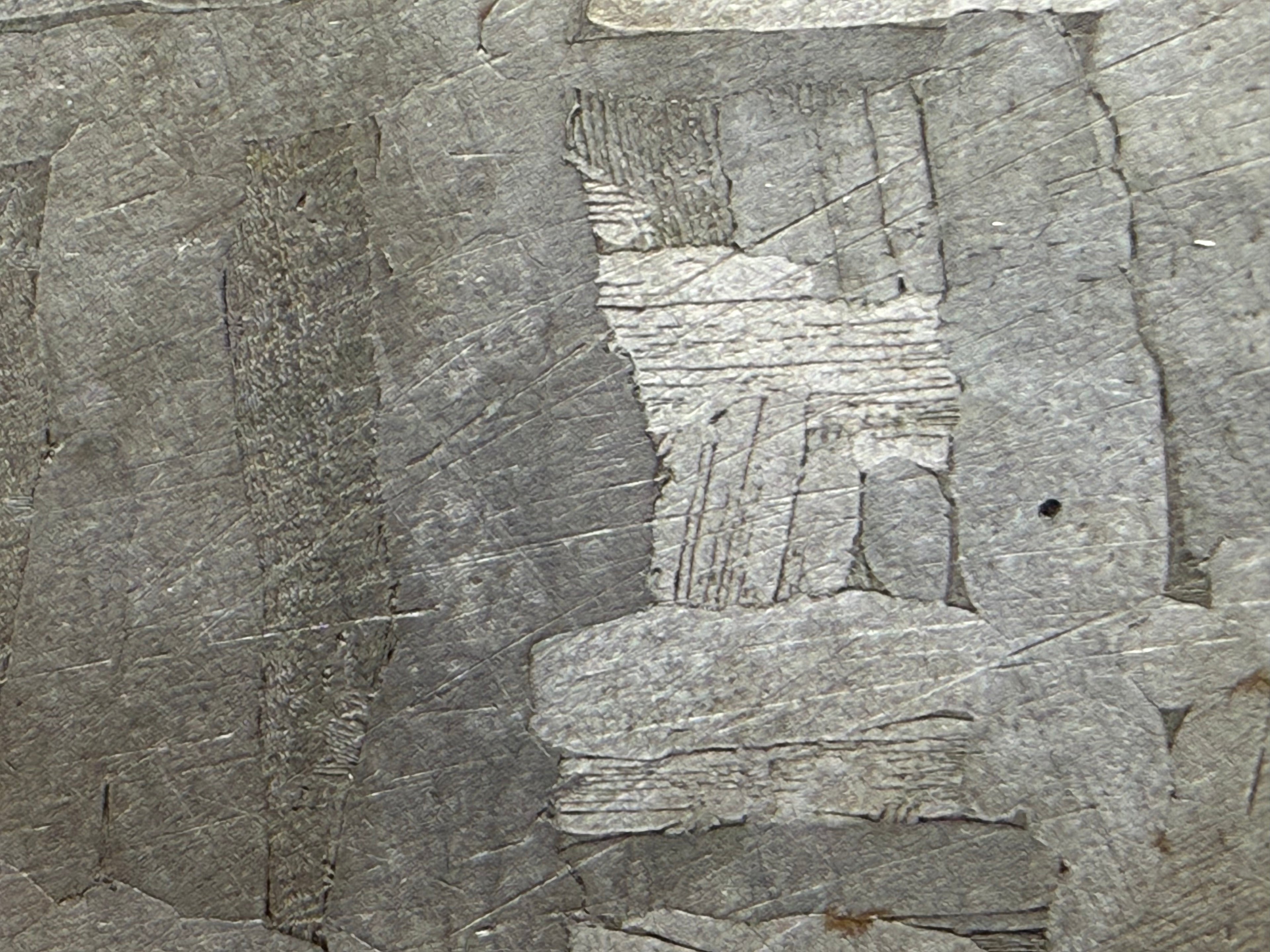 Kaalijärv iron meteorite 33.00g full slice close-up macro of etched face showing Widmanstätten pattern