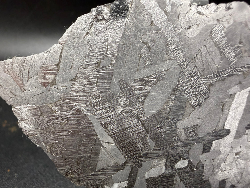 Kaalijärv IAB-MG meteorite 38.39g -- Neumann bands cutting across kamacite plates at multiple orientations