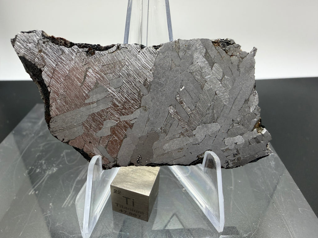 Kaalijärv IAB-MG iron meteorite slice 27.00g, etched -- octahedrite with Neumann bands from Estonia crater field, Treasure Co