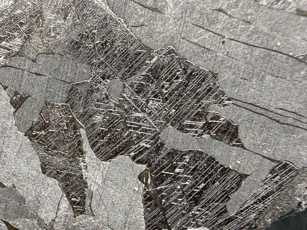Kaalijärv IAB-MG slice 27.00g -- multiple Neumann band orientations across adjacent kamacite crystals