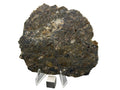 Laayoune 002 lunar meteorite end cut, 116.40 g, mirror polished cut face on a white background
