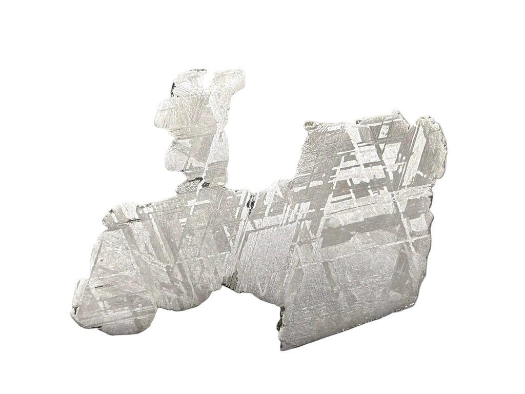 Angled view of the etched cut face of the 53.41g Muonionalusta end cut