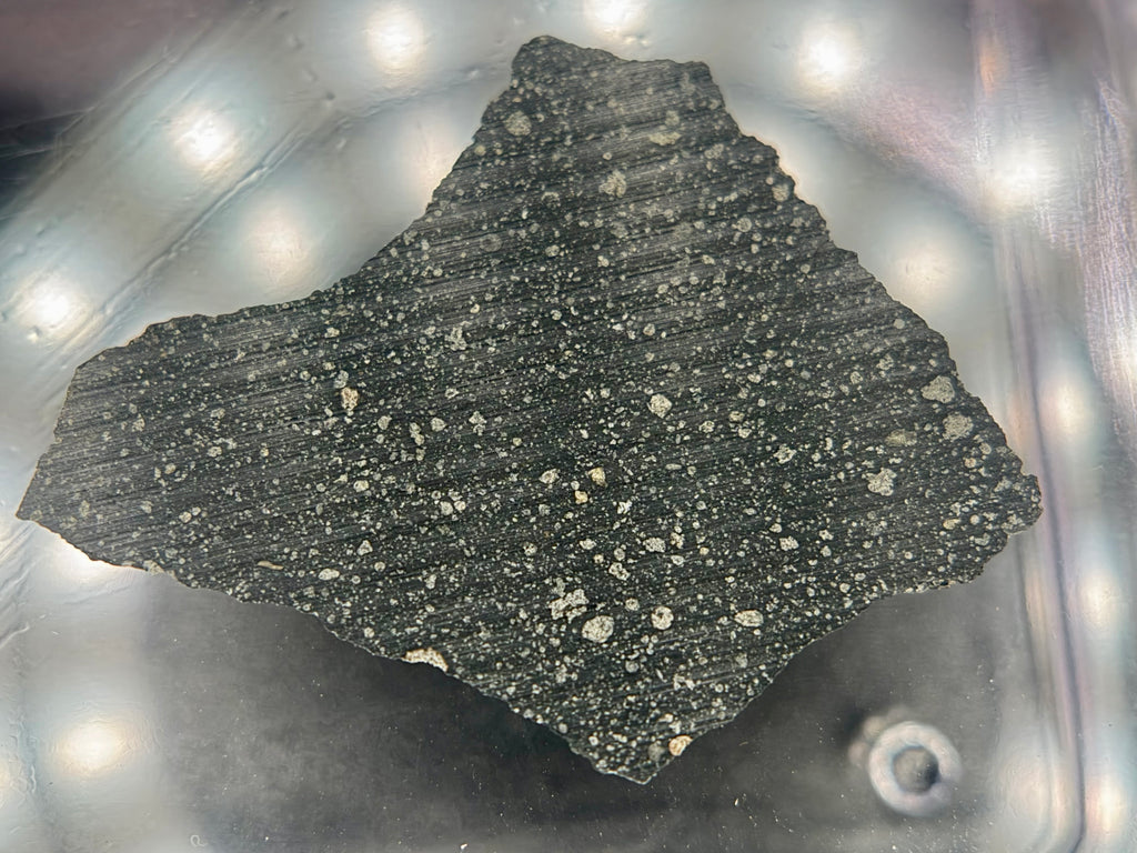 Close-up of matrix and inclusions in Murchison CM2 carbonaceous chondrite meteorite
