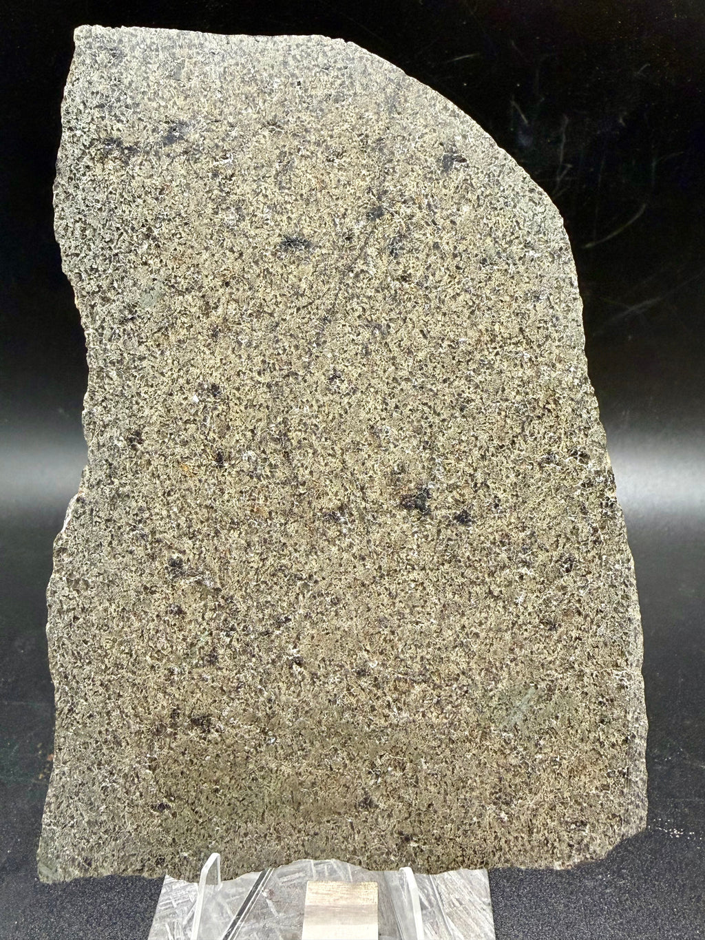 NWA 17472 shergottite 65.00g -- shock-transformed plagioclase appearing as bright reflective maskelynite regions