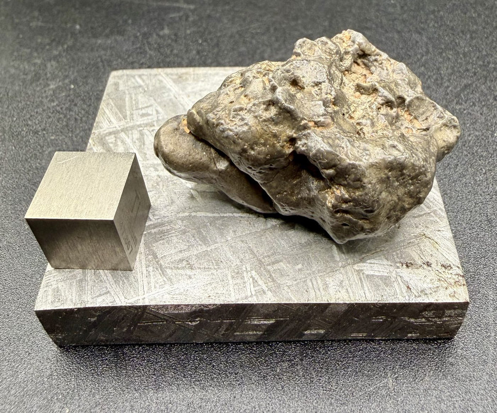 Side profile of the NWA 17706 lunar complete individual, showing its natural weathered surface