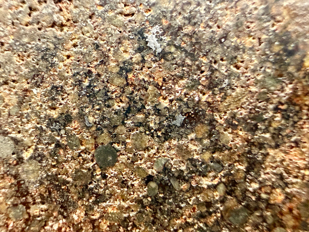Close detail of chondrules in the NWA 18118 H5 ordinary chondrite