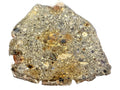 NWA 18448 polished cut face showing brecciated eucrite texture with feldspathic clasts and pyroxene fragments in clastic matrix