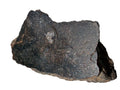 NWA 18593 winonaite meteorite, 279.74 g end cut, mirror polished face with metallic grains and weathering fractures, on a white background