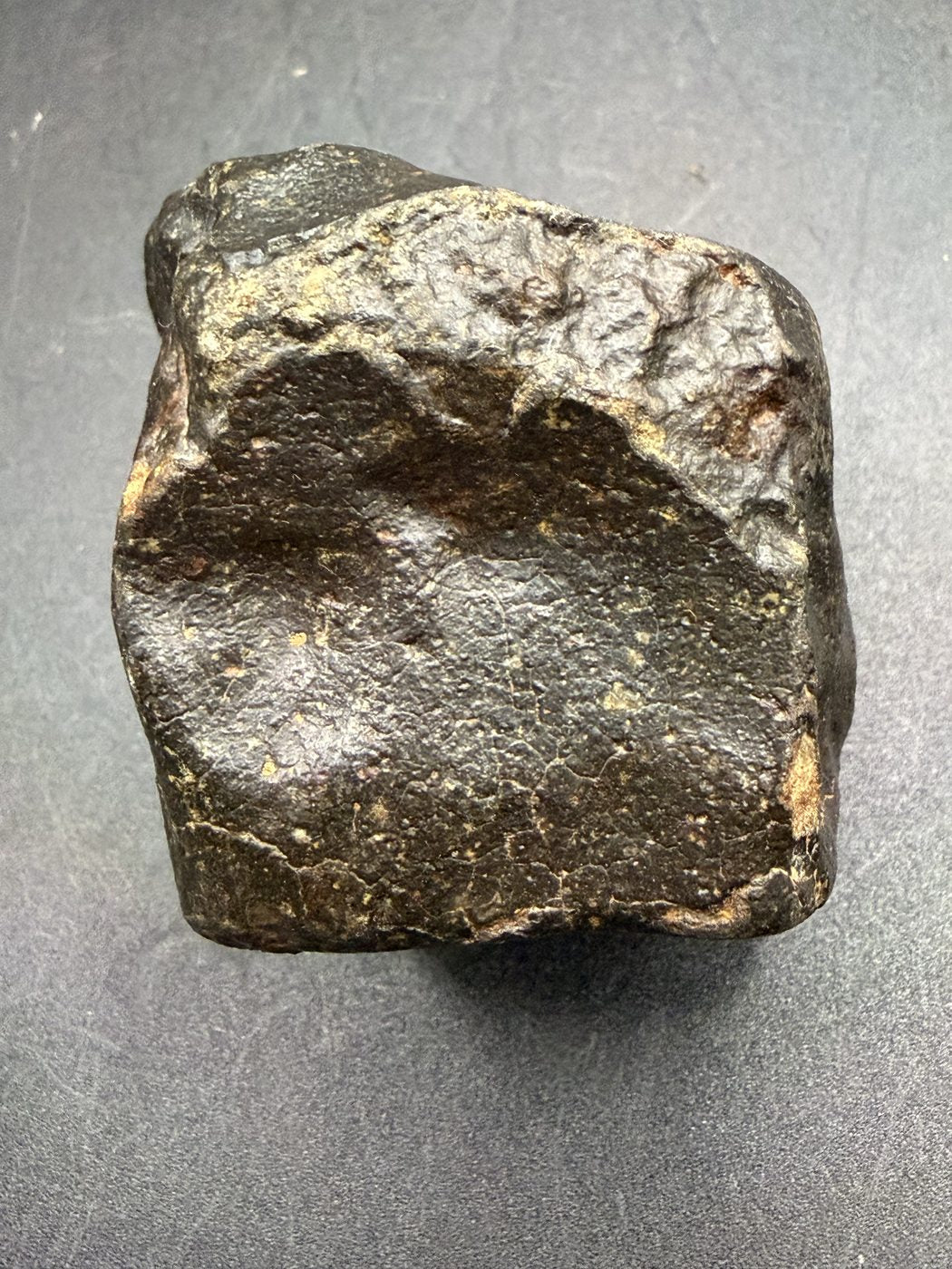 Reverse face of the fully crusted individual, NWA XXX unclassified ordinary chondrite, 392.28g