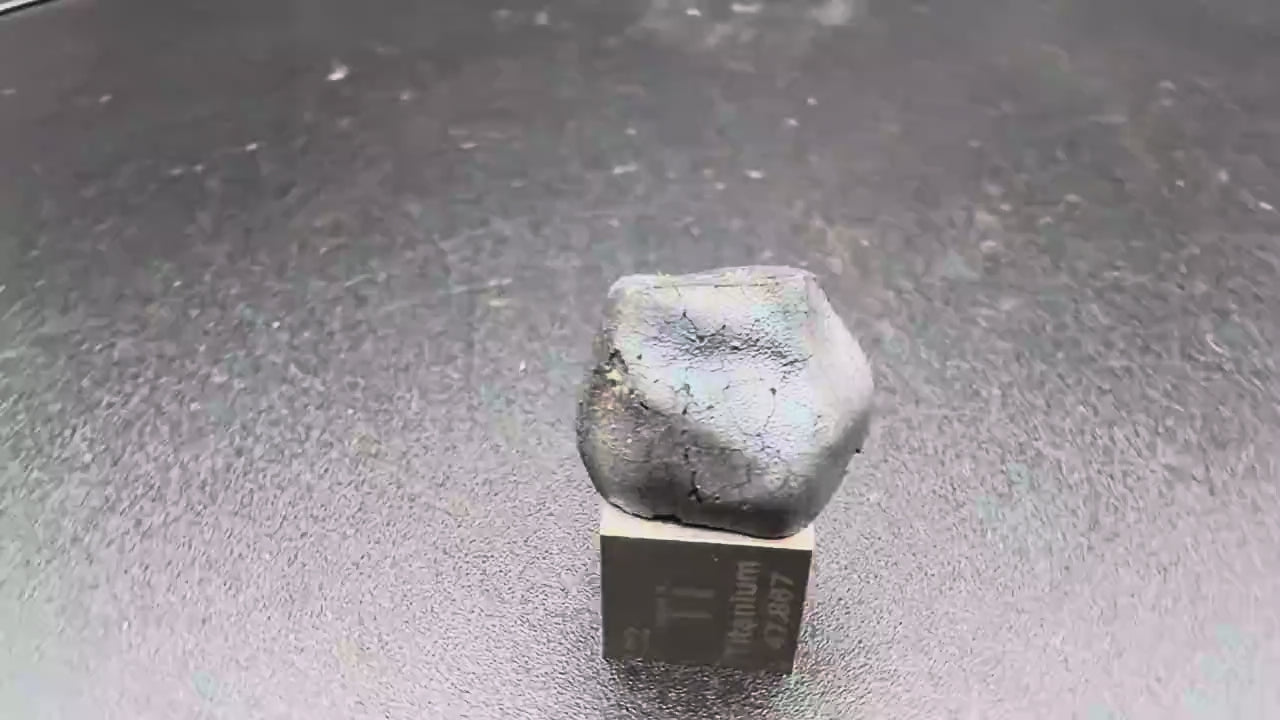 Tarda C2-ungrouped carbonaceous chondrite, 2.03g individual, video showing fusion crust and exposed matrix