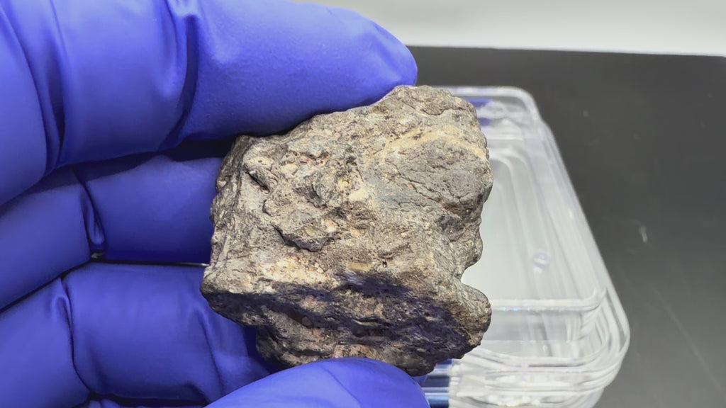 360-degree video showing all sides of Laayoune 002 lunar meteorite 31.95g complete individual specimen