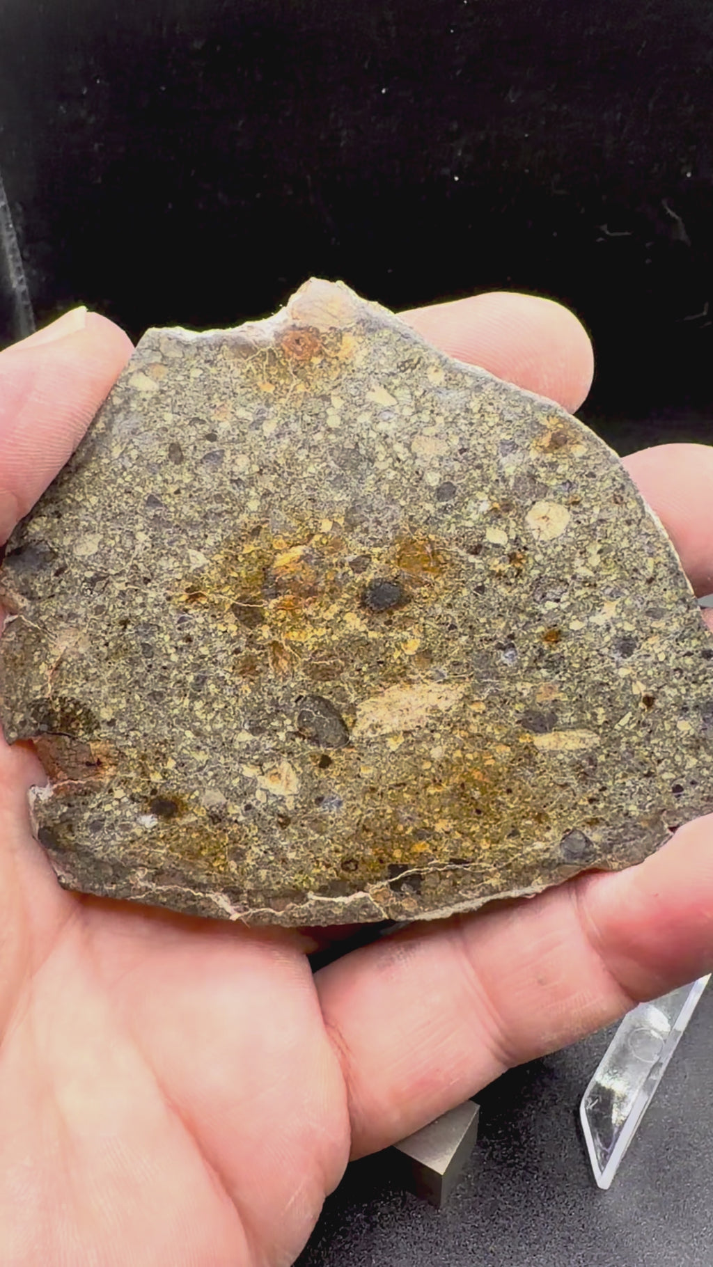 NWA 18448 Brecciated Eucrite HED Achondrite, 34.20g Full Slice