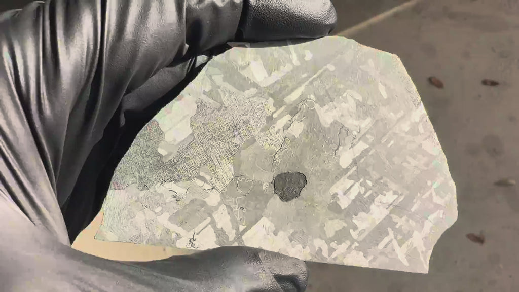 Mount Dooling Iron Meteorite Slice, IC, 105.76g, Neumann Bands with Dark Inclusion