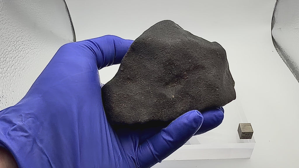 NWA XXX Ordinary Chondrite Meteorite Individual, unclassified, 820.15g, Flight Oriented with Contraction Cracks