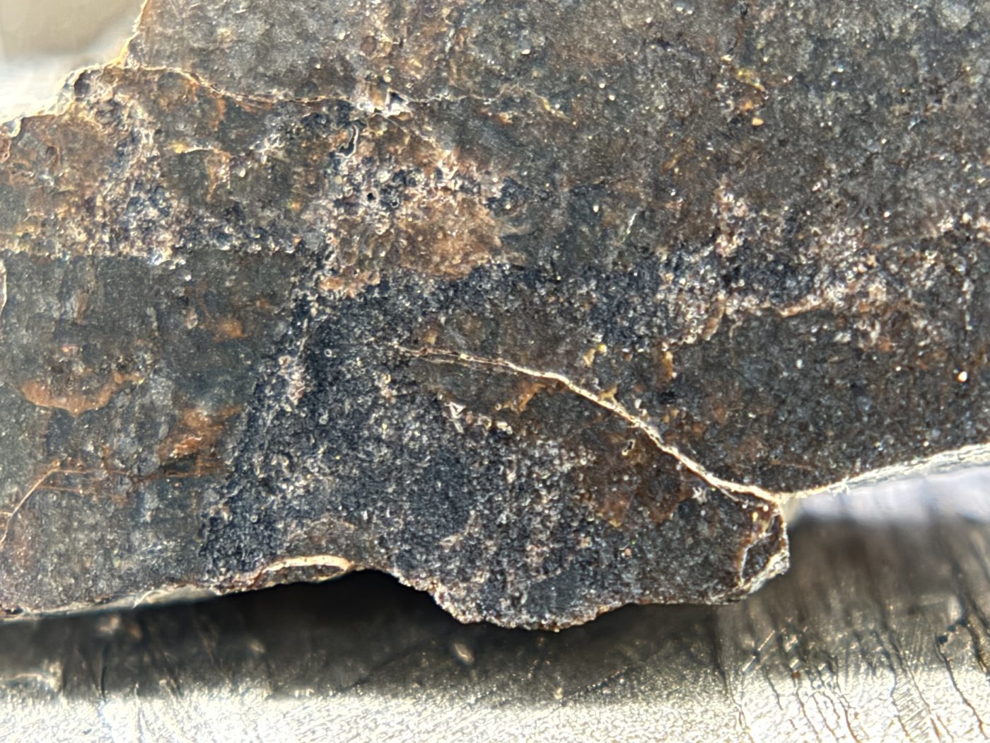 Rafsa 005 Angrite Meteorite End Cut, Plutonic Angrite, 1.40g, Protogranular Texture