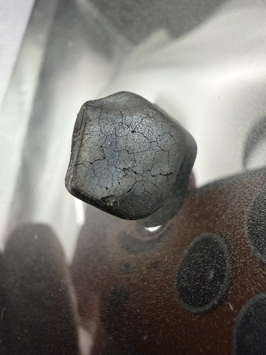 Tarda C2-ungrouped carbonaceous chondrite, 2.03g individual, fresh fusion crust with contraction cracks alternate view